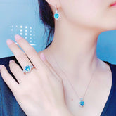 Heart-shaped sea diamond earrings -E1027